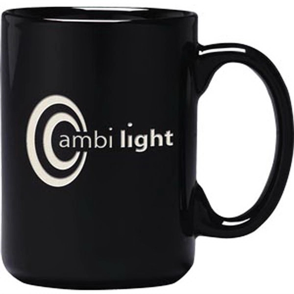 15 oz. ceramic mug with simple design, easy-grip handle and bold... from ASI 71920 Moderne Glass Company Inc / Glass America®