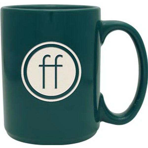 15 oz. ceramic mug with simple design, easy-grip handle and bold... from ASI 71920 Moderne Glass Company Inc / Glass America®