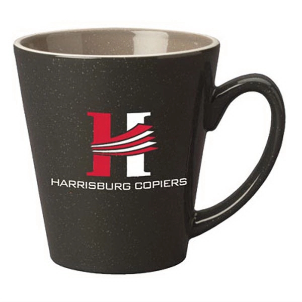 Ceramic 12 oz. Savannah latte mug with ear shape handle and... from ASI 46573 Cooper & Clement Inc