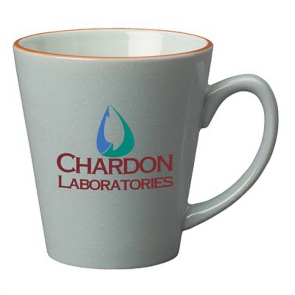 Ceramic 12 oz. Savannah latte mug with ear shape handle and... from ASI 46573 Cooper & Clement Inc