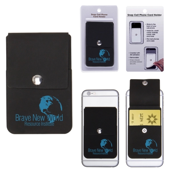 2 3/8" x 3 5/8 cellphone card holder made of silicone... from ASI 62190 Illini