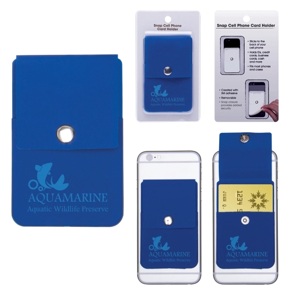 2 3/8" x 3 5/8 cellphone card holder made of silicone... from ASI 62190 Illini