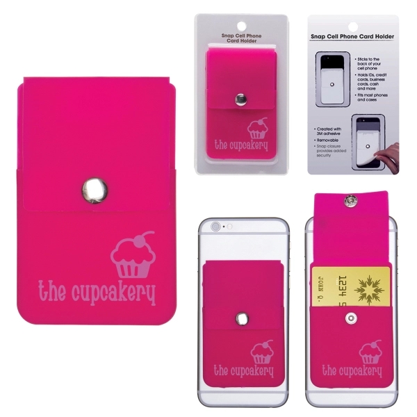 2 3/8" x 3 5/8 cellphone card holder made of silicone... from ASI 62190 Illini