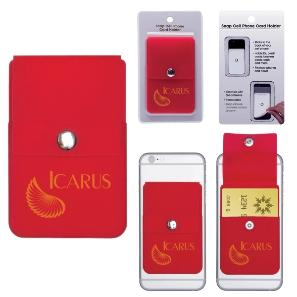 2 3/8" x 3 5/8 cellphone card holder made of silicone... from ASI 62190 Illini