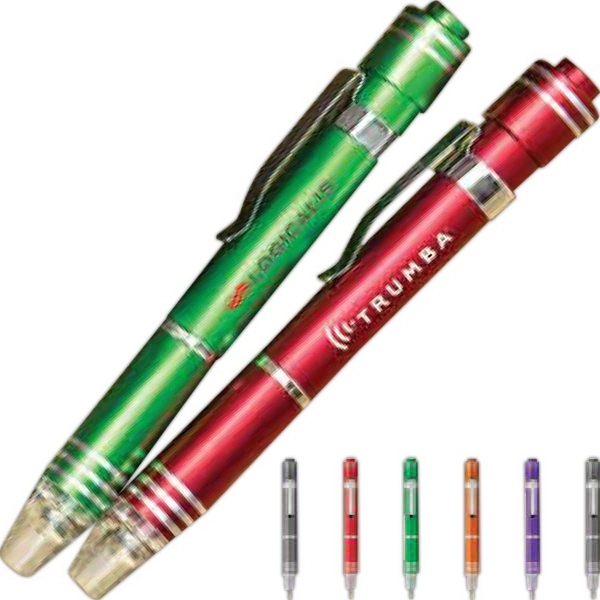 5 1/8" 7-in-1 aluminum pocket screwdriver with click-on LED light and... from ASI 88060 Snugz/USA Inc / Sweda®