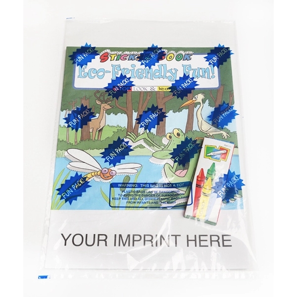 Eco-Friendly Fun sticker/activity book fun pack with 4-pack unimprinted crayons.... from ASI 45815 Coloring Book Solutions / Coloring Book Solutions™
