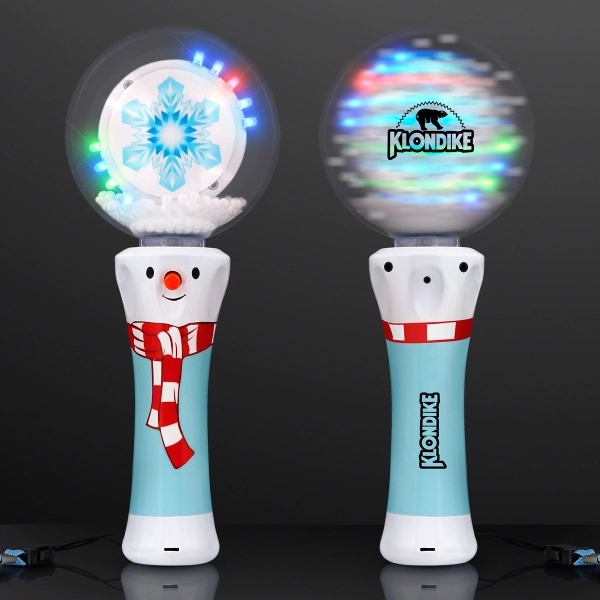 Blank or imprinted. LED Winter Wonderland Snowflake Spinning Wand with Spinning... from ASI 34194 ALightPromos / Alight Promotional Products