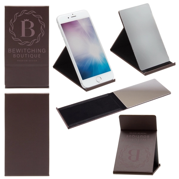 4 1/2" x 2 7/8" phone stand with metal mirror inside... from ASI 62190 Illini