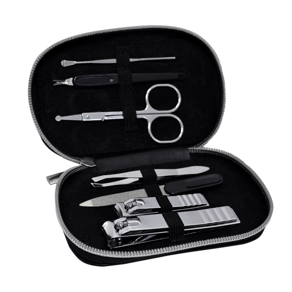 Travel 7-piece manicure set with tweezers in zipper simulated leather case.... from ASI 40544 Binaco / Binaline