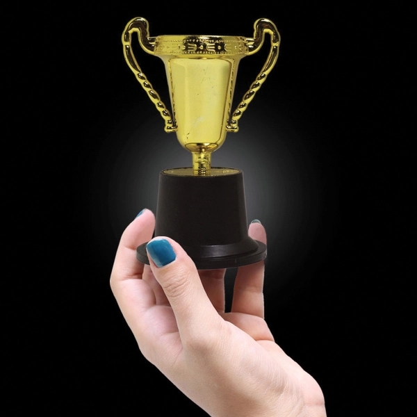 5" gold plastic trophy... from ASI 42016 Brighter Promotions Inc / Chemical Light™