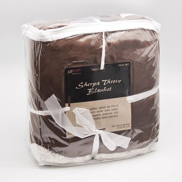 Micro mink sherpa throw blanket. Micro mink outer shell/faux lambs wool... from ASI 30112 ACE Products / Ace Line