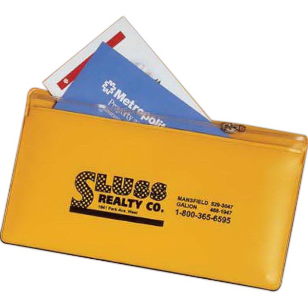 Zippered vinyl briefcase with a clear plastic zipper with metal tab... from ASI 52550 Erell Manufacturing Company