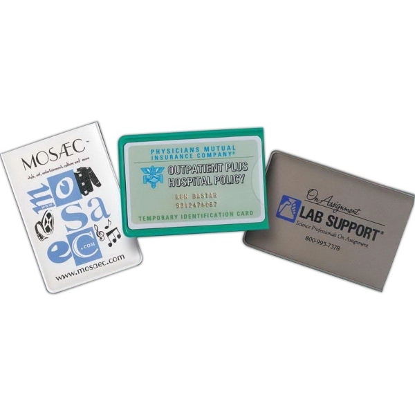 Single credit card holder, clear front with opaque back.... from ASI 52550 Erell Manufacturing Company