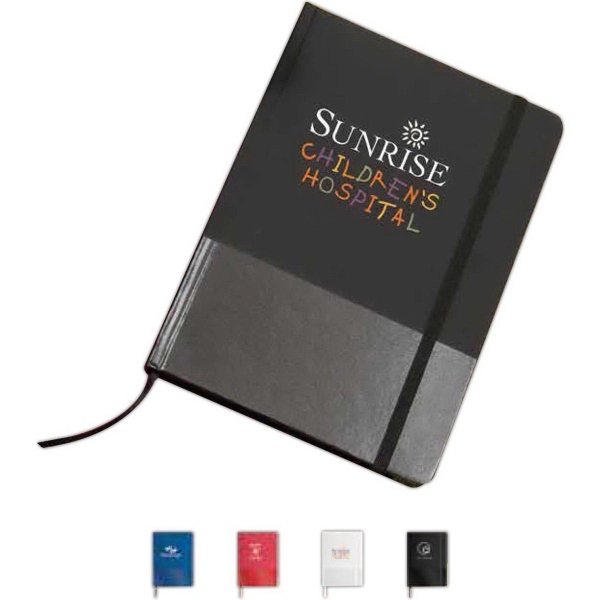7" x 5" journal with matte paper cover, shiny UV coating... from ASI 88060 Snugz/USA Inc / Sweda®