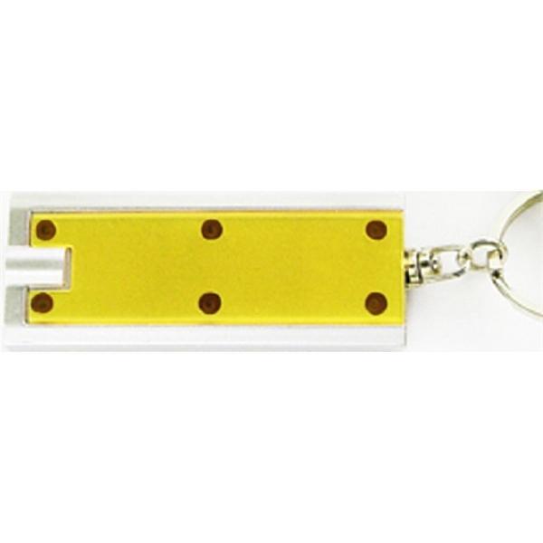 Slim rectangular flash light with swivel key chain, yellow.... from ASI 74585 Nu Promo International / Nu Promo Line