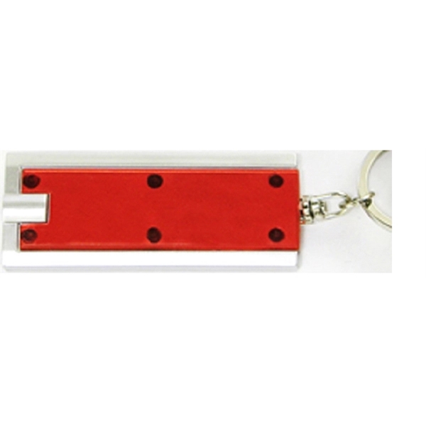 Slim rectangular flash light with swivel key chain, red.... from ASI 74585 Nu Promo International / Nu Promo Line