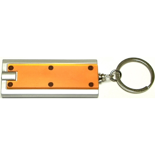 Slim rectangular flash light with swivel key chain, blue.... from ASI 74585 Nu Promo International / Nu Promo Line