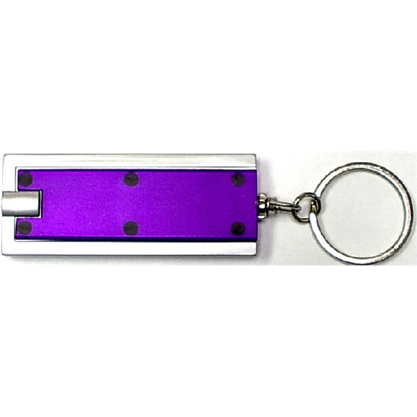 Slim rectangular flash light with swivel key chain, blue.... from ASI 74585 Nu Promo International / Nu Promo Line