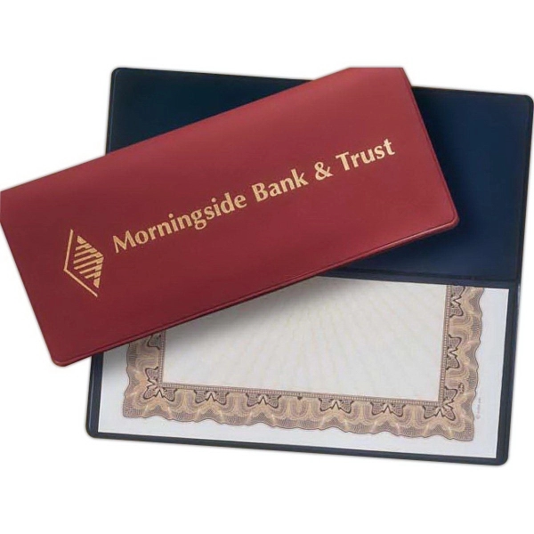 Certificate of deposit cover has one glass clear pocket with fold... from ASI 52550 Erell Manufacturing Company