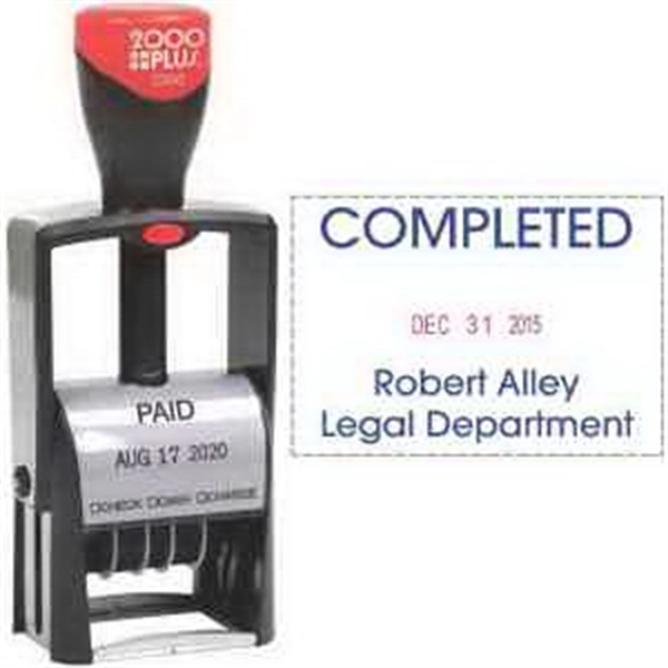 Custom self-inking heavy duty metal dater with Microban.... from ASI 81500 Navitor Inc / Navitor Specialty Products