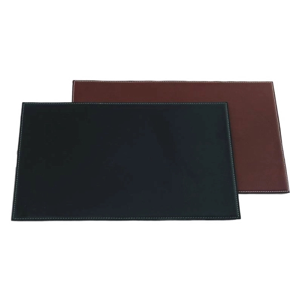 Black rectangular placemat made of leatherette material with an accent-stitched edge.... from ASI 48125 Dacasso
