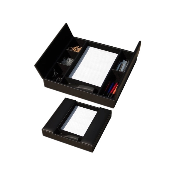 Classic black conference room organizer made of top-grain leather material.... from ASI 48125 Dacasso / DaCasso