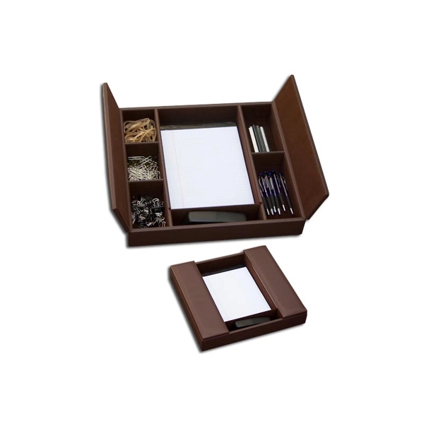 Classic chocolate brown enhanced conference room organizer made of top-grain leather... from ASI 48125 Dacasso / DaCasso