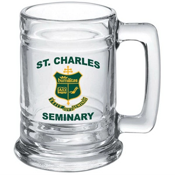 15 oz. Maritime Glass Tankard. Stein inspired Glass mug with grooves... from ASI 46573 Cooper & Clement Inc