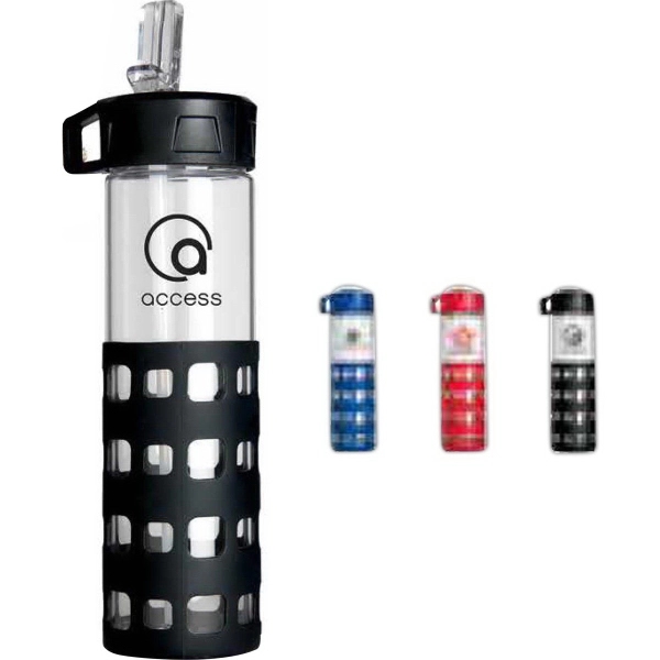 9 3/8" H x 2 3/4" diameter glass water bottle that... from ASI 88060 Snugz/USA Inc / Sweda®