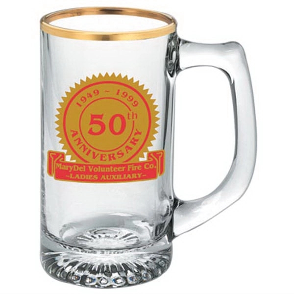 Starburst Glass Tankard Mug with starburst design on the bottom. This... from ASI 46573 Cooper & Clement Inc