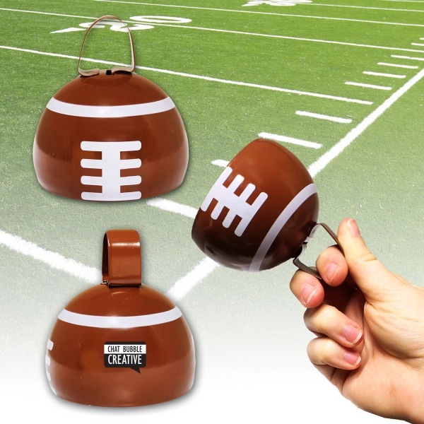 3 1/2" metal cowbell with football shape... from ASI 42016 Brighter Promotions Inc