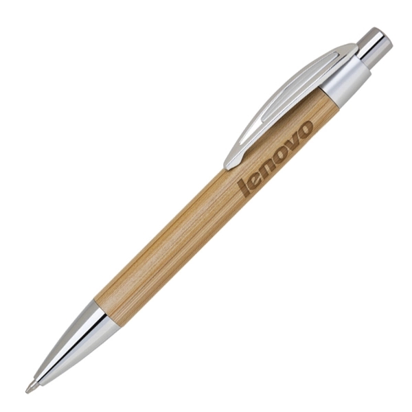 This Eco-Friendly click action wood pen is made out lightweight bamboo... from ASI 40544 Binaco