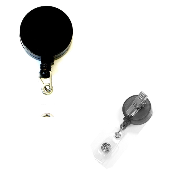 Round 24" retractable badge holder with metal clip on the back.... from ASI 74585 Nu Promo International / Nu Promo Line