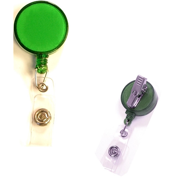 Round 24" retractable badge holder with metal clip on the back.... from ASI 74585 Nu Promo International / Nu Promo Line