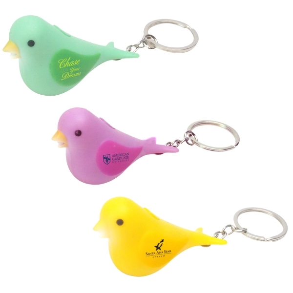 Plastic chirping bird LED light keychain... from ASI 31517 Admart Products / Admart Line