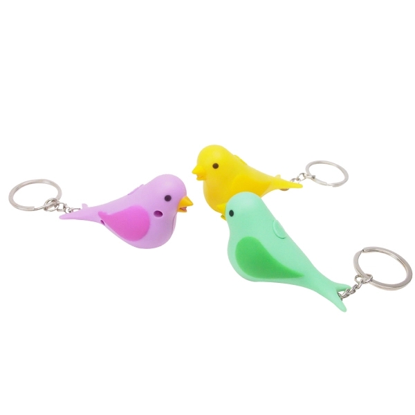 Plastic chirping bird LED light keychain... from ASI 31517 Admart Products / Admart Line