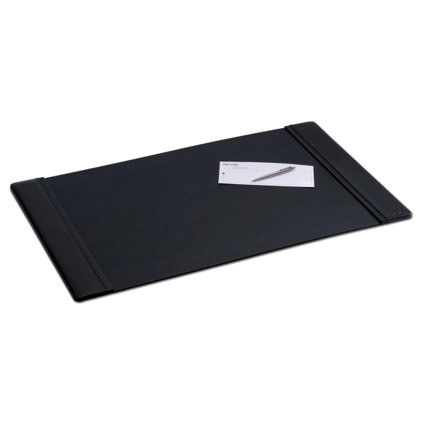 Black top-grain leather side-rail desk pad measuring 34" x 20".... from ASI 48125 Dacasso / DaCasso