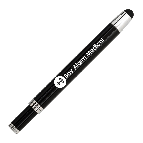 Metal ballpoint cap off pen with stylus. Place the cap on... from ASI 40544 Binaco