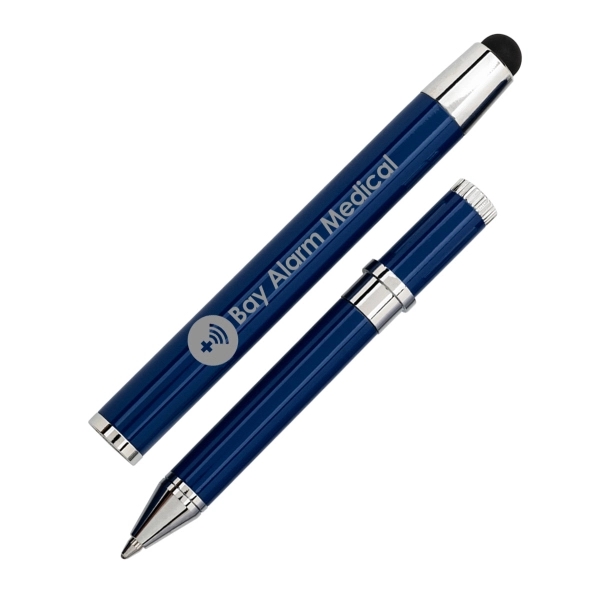 Metal ballpoint cap off pen with stylus. Place the cap on... from ASI 40544 Binaco
