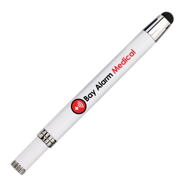 Metal ballpoint cap off pen with stylus. Place the cap on... from ASI 40544 Binaco