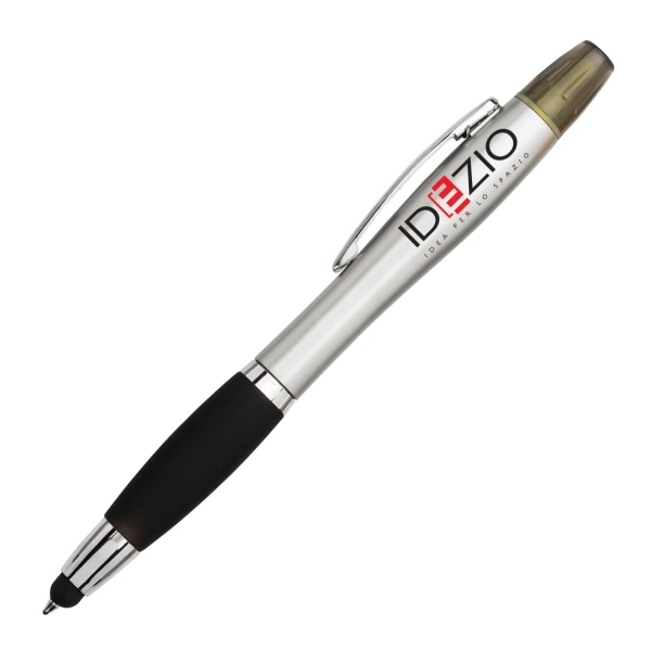 3 in 1 plastic ballpoint pen with highlighter and stylus.... from ASI 40544 Binaco