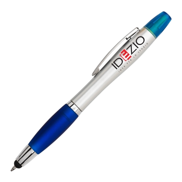 3 in 1 plastic ballpoint pen with highlighter and stylus.... from ASI 40544 Binaco
