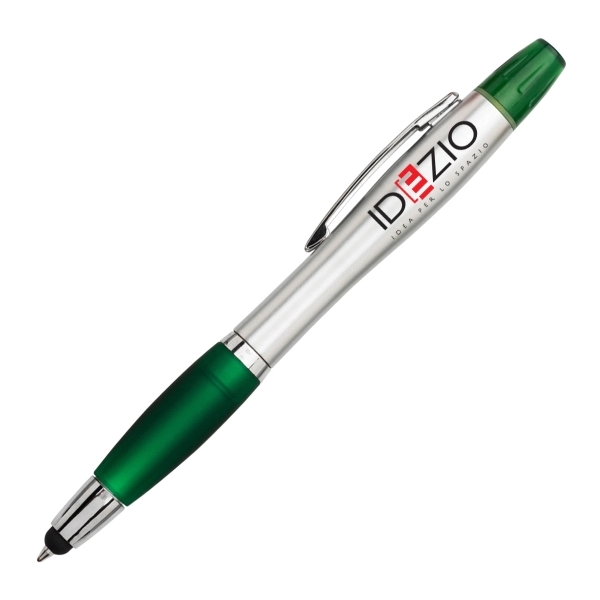 3 in 1 plastic ballpoint pen with highlighter and stylus.... from ASI 40544 Binaco