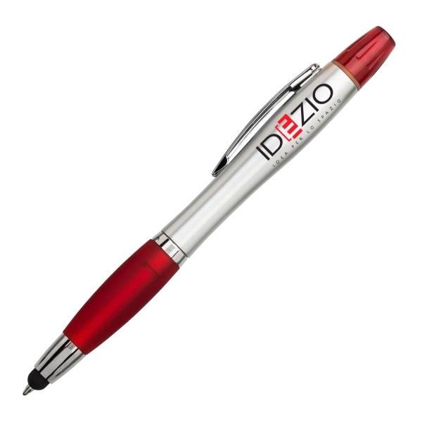 3 in 1 plastic ballpoint pen with highlighter and stylus.... from ASI 40544 Binaco