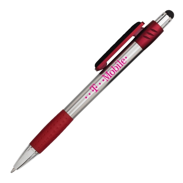 3 in 1 plunger-action plastic ballpoint pen with soft touch stylus... from ASI 40544 Binaco