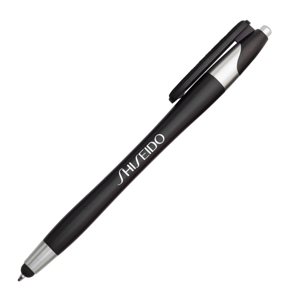 Plastic plunger action plastic ballpoint pen with stylus tip.... from ASI 40544 Binaco