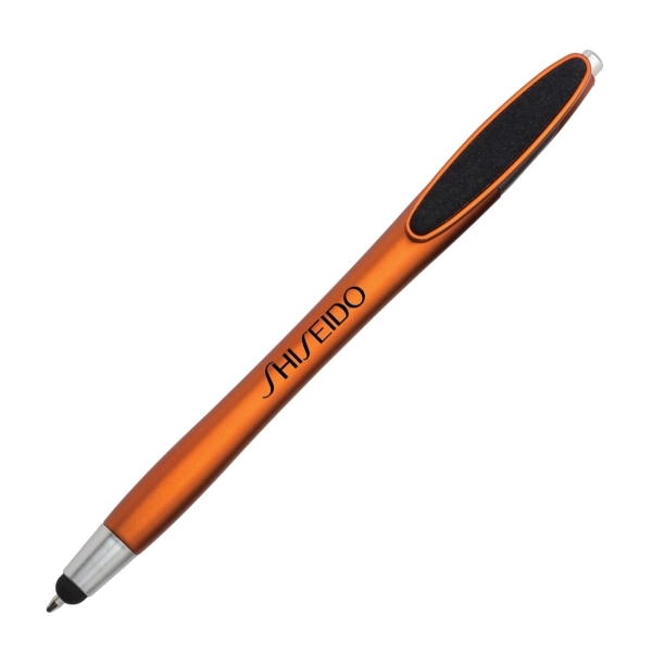 Plastic plunger action plastic ballpoint pen with stylus tip.... from ASI 40544 Binaco
