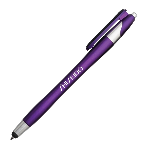 Plastic plunger action plastic ballpoint pen with stylus tip.... from ASI 40544 Binaco