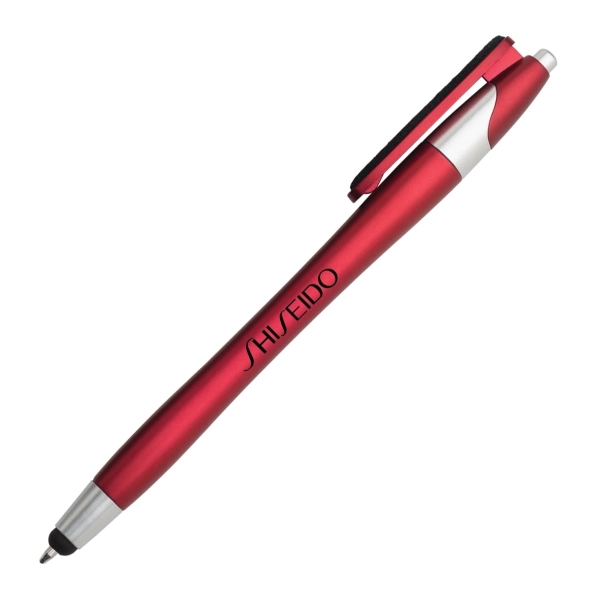 Plastic plunger action plastic ballpoint pen with stylus tip.... from ASI 40544 Binaco