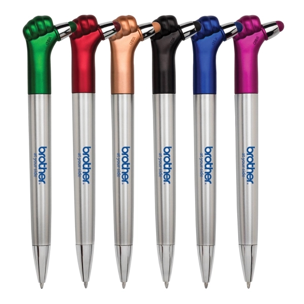 Plastic ballpoint pen with twist-action ballpoint pen and soft touch stylus... from ASI 40544 Binaco